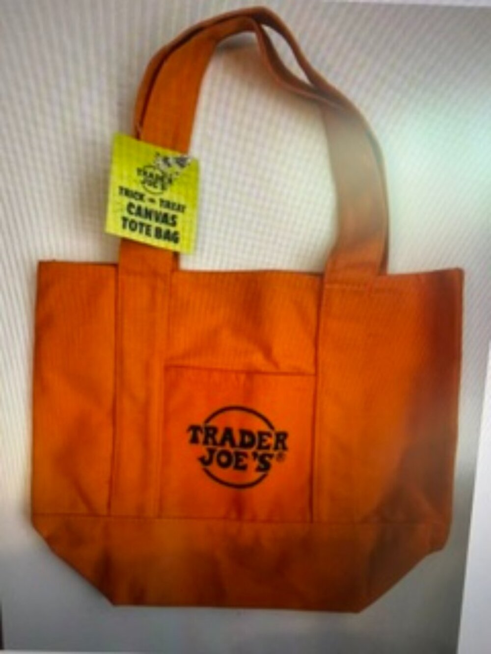 Trader Joes Mini Orange Tote Bag Halloween Collectible